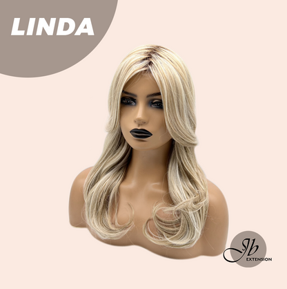 [FINAL SALE] JBEXTENSION 18 Inches Blonde Women Fashion Full Machine Wig LINDA【PLUS PERMATEASE】【BENDY EAR TABS】
