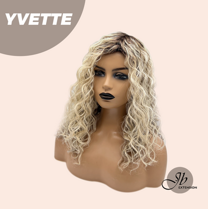[FINAL SALE] JBEXTENSION 14 Inches Extra Curly Blonde with Brown Highlight Wig Women Fashion Full Machine Wig YVETTE【PLUS PERMATEASE】【BENDY EAR TABS】