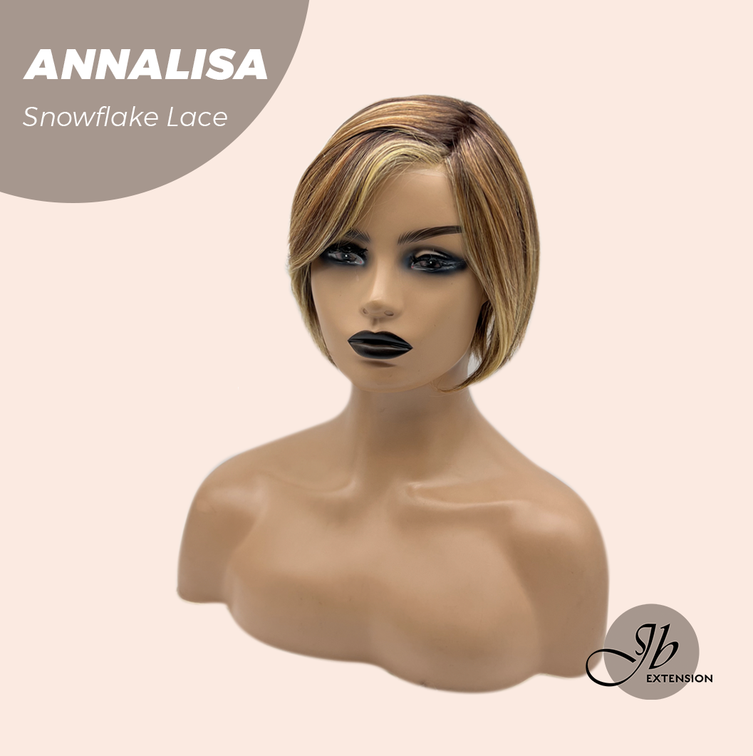 [PRE-ORDER] JBEXTENSION 10 Inches Bob Cut Mix Copper Pre-Cut Side Part Snowflake Lace Frontlace Glueless Wig ANNALISA【BENDY EAR TABS】