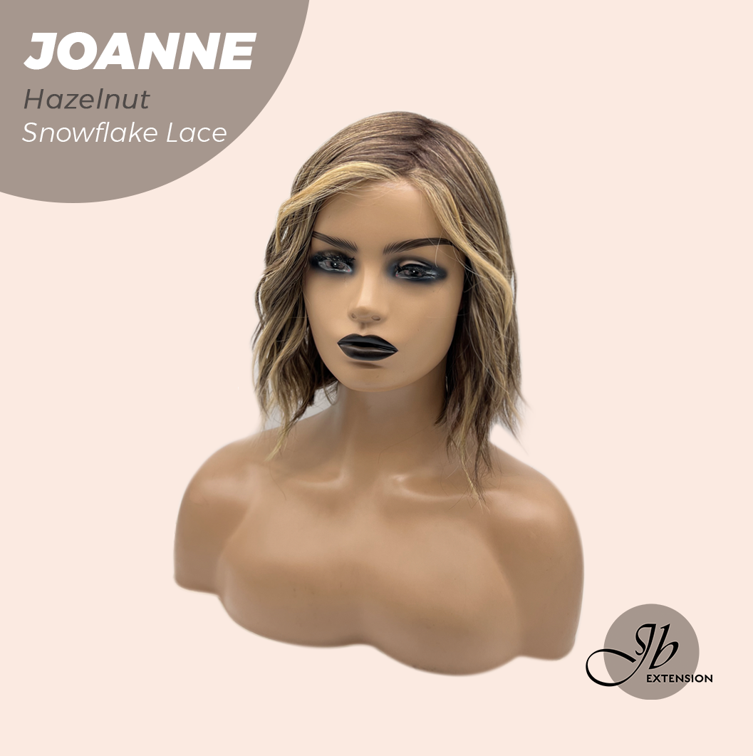 JBEXTENSION 11 Inches Hazelnut Pre-Cut Side Part Snowflake Lace Frontlace Glueless Wig JOANNE HAZELNUT【BENDY EAR TABS】