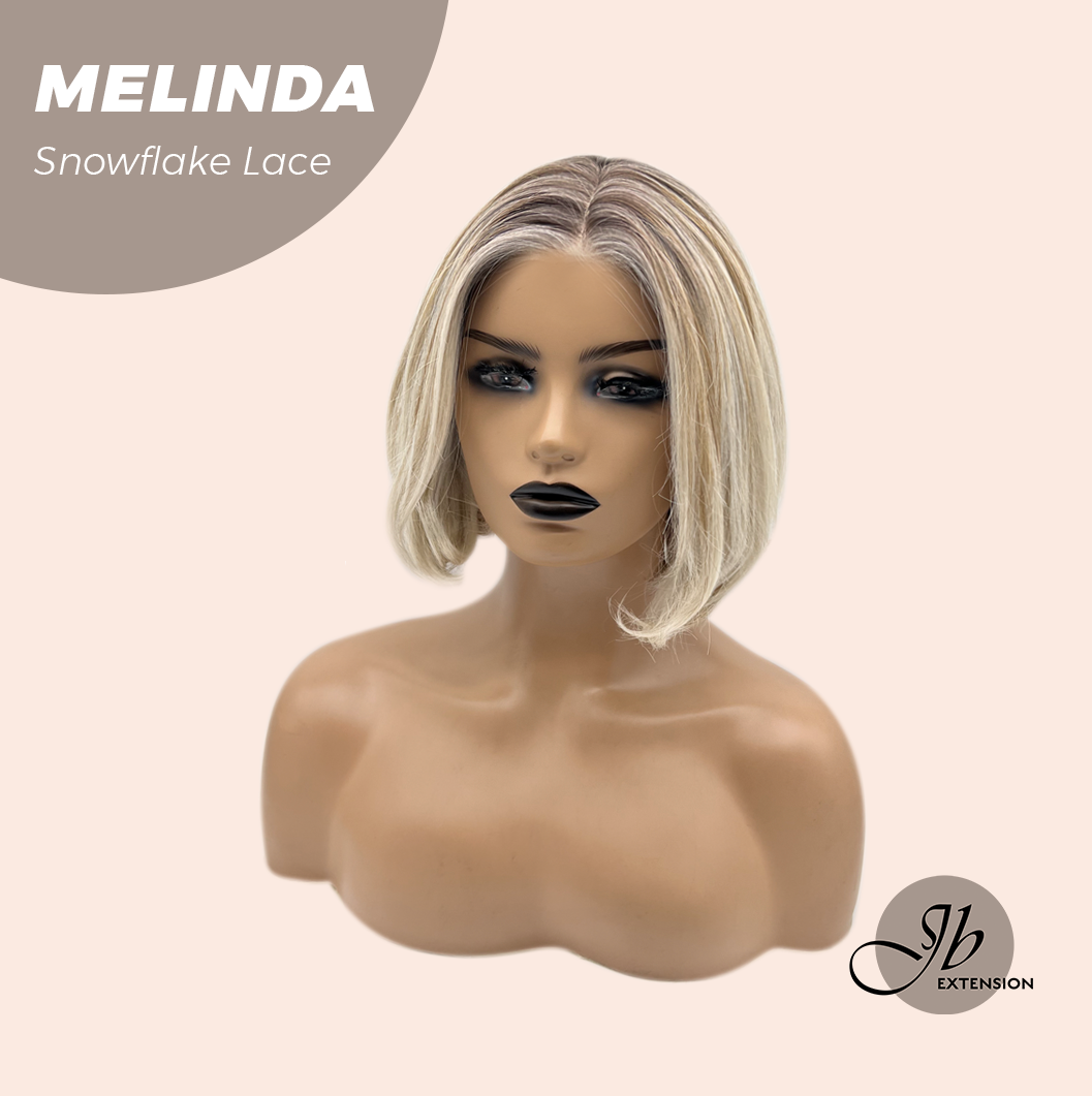 JBEXTENSION 10 Inches Mix Blonde Curly Pre-Cut Arc Snowflake Lace Frontlace Glueless Wig  MELINDA SNOWFLAKE【BENDY EAR TABS】