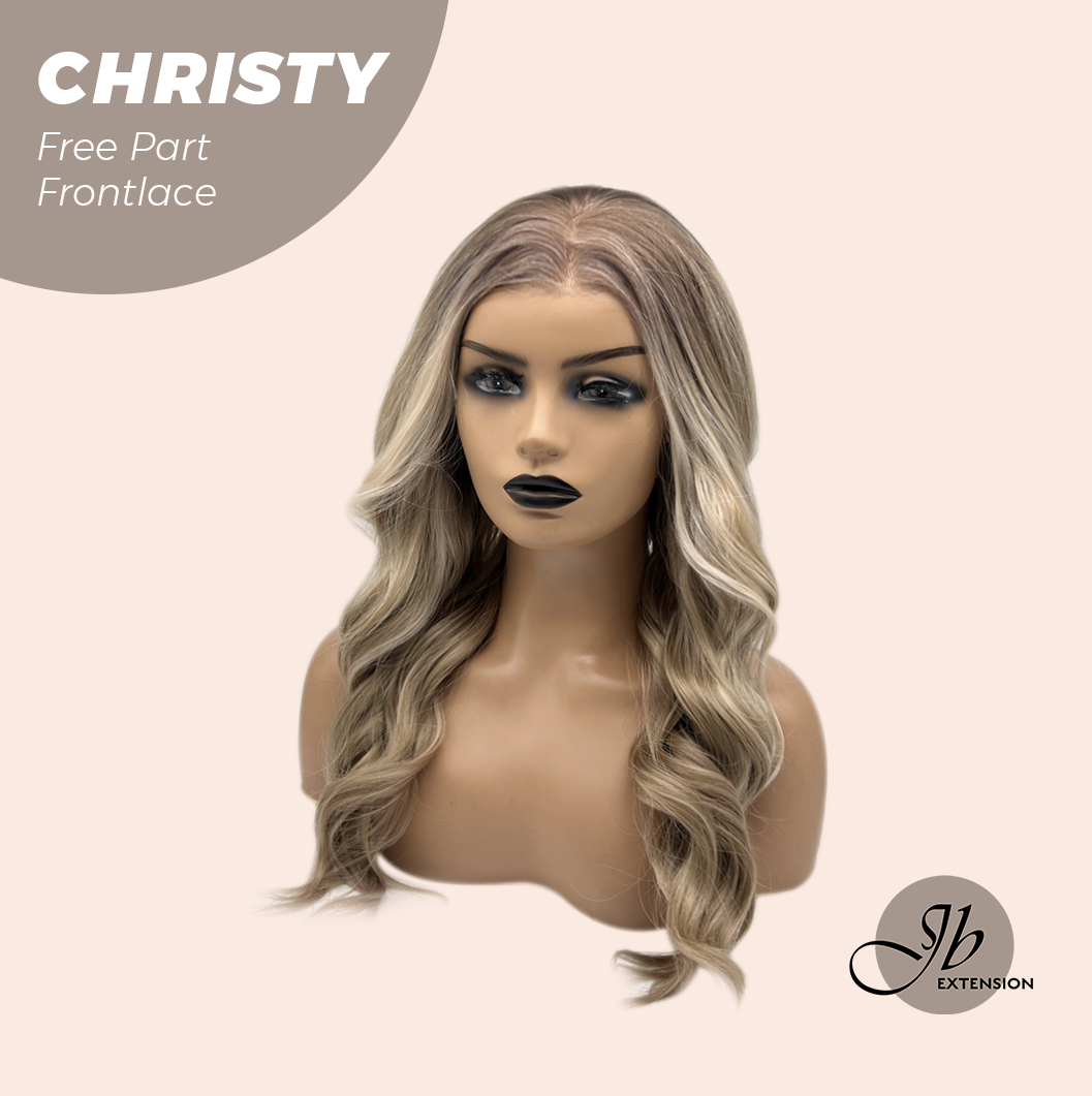JBEXTENSION 22 Inches Dark Blonde Wave Fiber X, Tangle Less Pre-Cut Free Part Frontlace Glueless Wig CHRISTY【FIBER X】