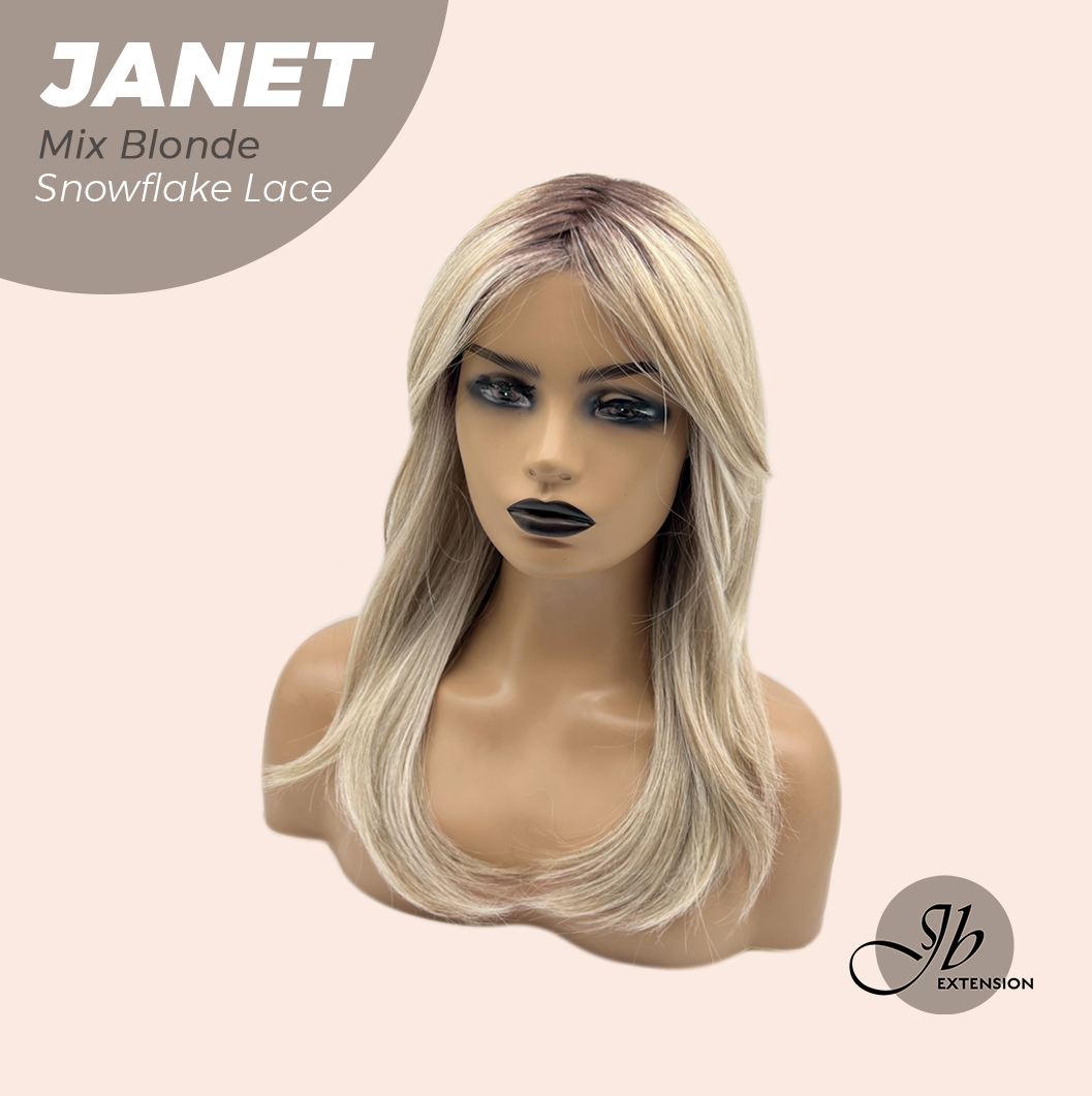 [PRE-ORDER] JBEXTENSION 19 Inches Mix Blonde Pre-Cut Arc Snowflake Lace Frontlace Glueless Wig JANET MIX BLONDE【BENDY EAR TABS】