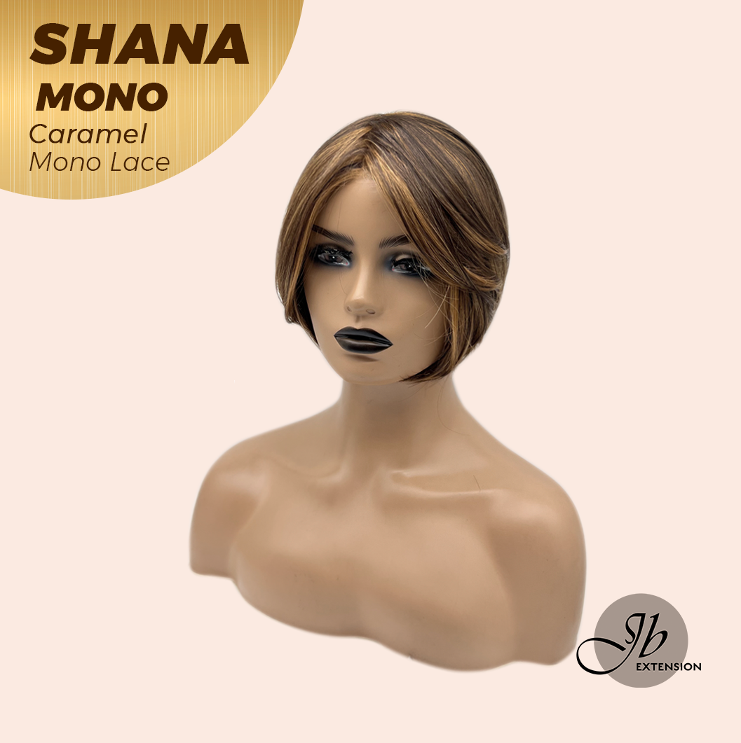 [FINAL SALE] JBEXTENSION SHANA MONO Monofilament Handmade Wig 6X5 Full Monofilament Hand Tied Top Wig 10 Inches Caramel Mono Lace Handmade Futura Fiber Wig With Anti-slip Silicone Strips Glueless Wig SHANA MONO CARAMEL【BENDY EAR TABS】