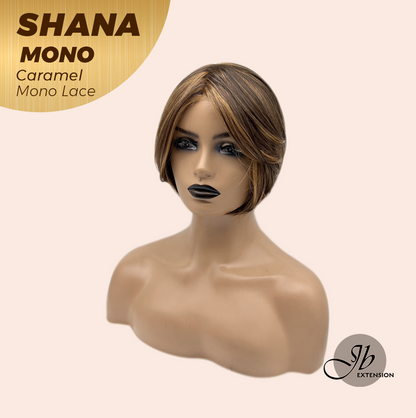 [FINAL SALE] JBEXTENSION SHANA MONO Monofilament Handmade Wig 6X5 Full Monofilament Hand Tied Top Wig 10 Inches Caramel Mono Lace Handmade Futura Fiber Wig With Anti-slip Silicone Strips Glueless Wig SHANA MONO CARAMEL【BENDY EAR TABS】