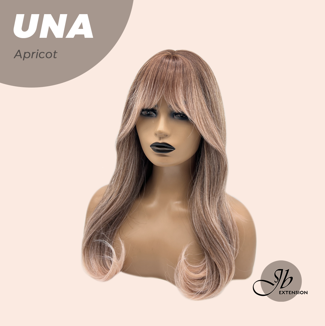 JBEXTENSION 22 Inches Apricot Wave with Bangs Wig UNA APRICOT