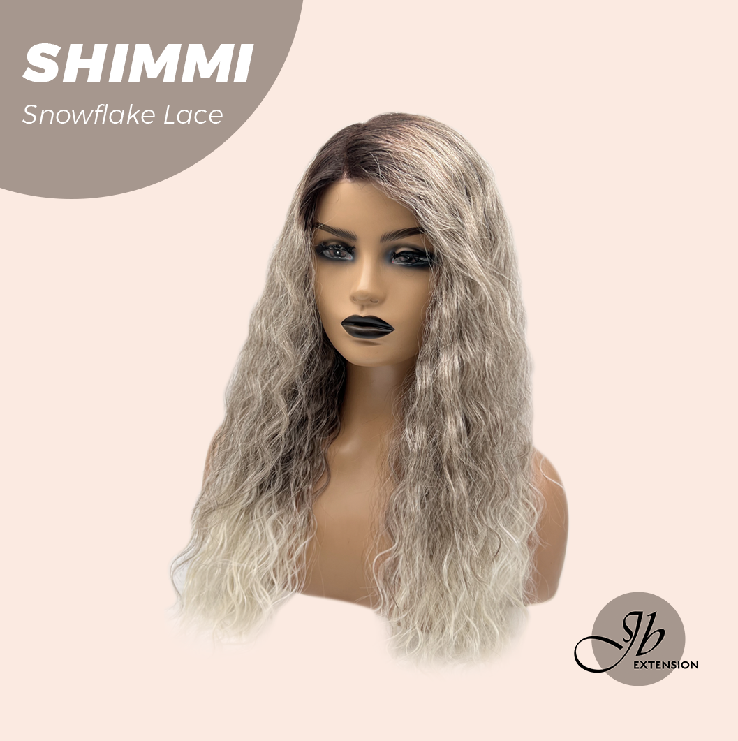 [FINAL SALE] JBEXTENSION 21 Inches Ash Grey Deep Curly Pre-Cut Side Part Snowflake Lace Frontlace Glueless Wig SHIMMI【BENDY EAR TABS】