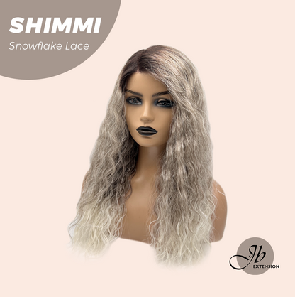 [FINAL SALE] JBEXTENSION 21 Inches Ash Grey Deep Curly Pre-Cut Side Part Snowflake Lace Frontlace Glueless Wig SHIMMI【BENDY EAR TABS】