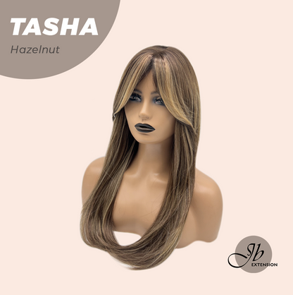 JBEXTENSION 24 Inches Wolf Cut Hazelnut Women Wig with Bangs TASHA HAZELNUT
