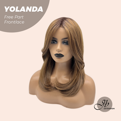 JBEXTENSION 18 Inches Brown Curly Lace Front Wig.Pre Plucked HD Transparent Lace Frontal Glueless Wig YOLANDA