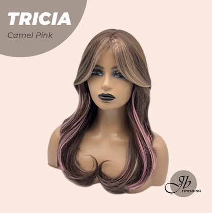 JBEXTENSION 23 Inches Curly Camel Pink Wig TRICIA CAMEL PINK