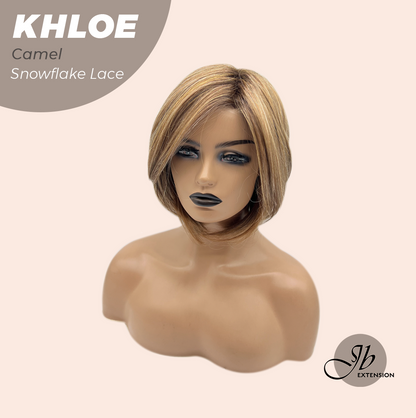 [FINAL SALE] JBEXTENSION 12 Inches Bob Cut Camel Pre-Cut Snowflake Lace Frontlace Glueless Wig KHLOE CAMEL【PERMATEASE】【BENDY EAR TABS】- M/L