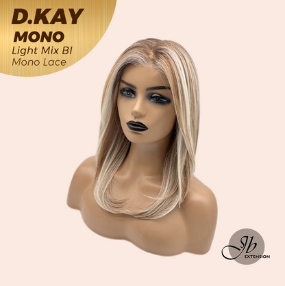 JBEXTENSION D.KAY MONO Partial Monofilament Wig 18 Inches Light Mix Blonde Partial Mono Lace Glueless Women Fashion Wig D.KAY MONO LIGHT MIX BLONDE【BENDY EAR TABS】