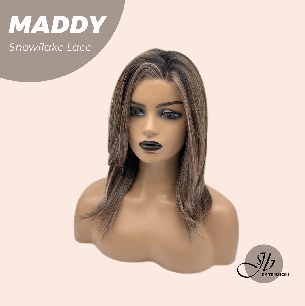 [FINAL SALE] JBEXTENSION 18 Inches Pine Cones Pre-Cut Snowflake Lace Frontlace Glueless Wig MADDY SNOWFLAKE【PERMATEASE】【BENDY EAR TABS】- M/L