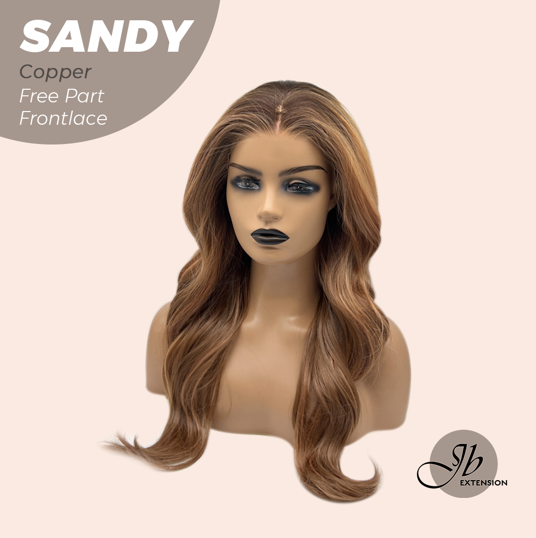 JBEXTENSION 24 Inches Copper Curly 13X6 Lace Free Part Frontlace Glueless Wig SANDY COPPER