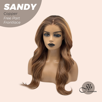 JBEXTENSION 24 Inches Copper Curly 13X6 Lace Free Part Frontlace Glueless Wig SANDY COPPER