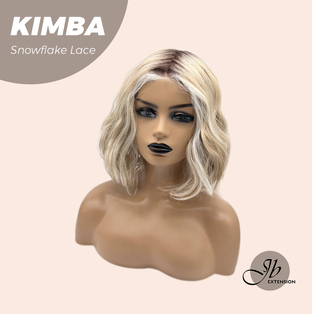 JBEXTENSION 12 Inches Mix Blonde Pre-Cut Arc Snowflake Lace Frontlace Glueless Wig KIMBA【BENDY EAR TABS】