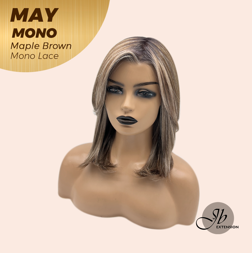 [PRE-ORDER] JBEXTENSION MAY MONO Monofilament Handmade Wig 6X5 Full Monofilament Hand Tied Top Wig 14 Inches Maple Brown Mono Lace Wig with Anti-slip Silicone Strips Glueless Wig MAY MONO - MAPLE BROWN【BENDY EAR TABS】