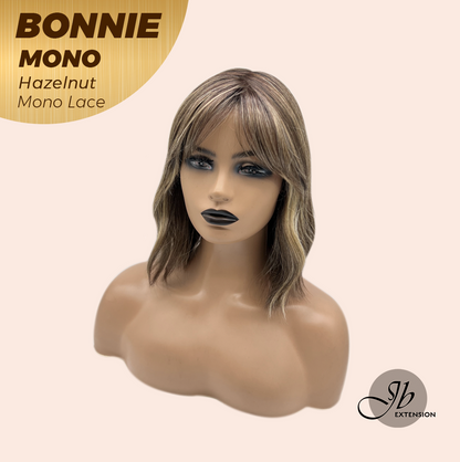JBEXTENSION BONNIE MONO Full Monofilament Handmade Full Lace Full Hand Tied Wig 12 Inches Hazelnut Mono Lace Handmade Futura Fiber Glueless Wig BONNIE MONO HAZELNUT【BENDY EAR TABS】