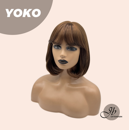 JBEXTENSION 10 Inches Short Copper Mocha Wig with Bangs YOKO