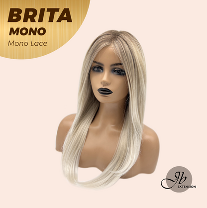 JBEXTENSION BRITA MONO Monofilament Handmade Wig 6X5 Full Monofilament Hand Tied Top Wig 22 Inches Light Blonde Mono Lace Wig Glueless Wig BRITA MONO - LIGHT BLONDE【BENDY EAR TABS】