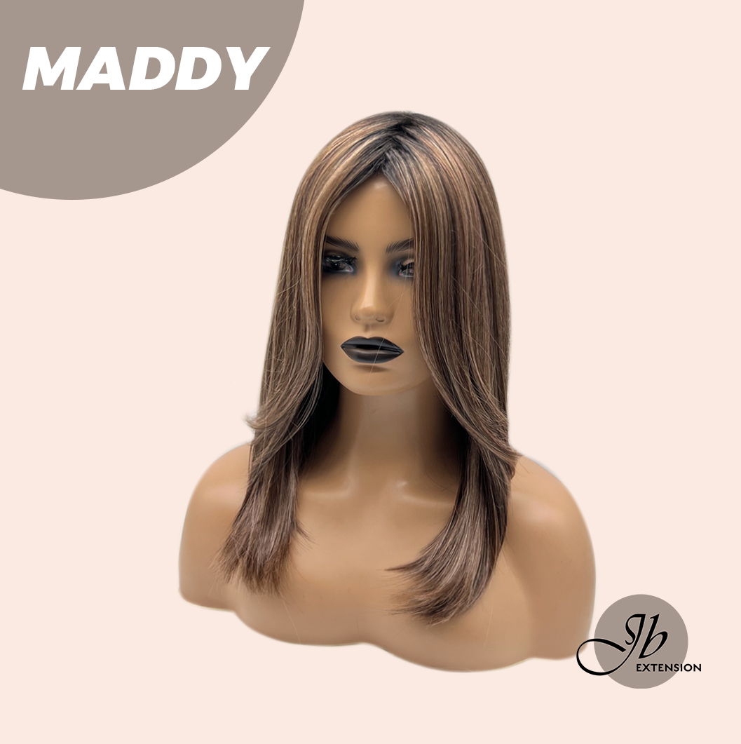 [FINAL SALE] JBEXTENSION 18 Inches Ash Brown Women Fashion Full Machine Wig MADDY【PLUS PERMATEASE】【BENDY EAR TABS】
