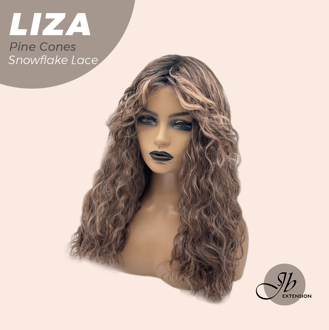 [PRE-ORDER] JBEXTENSION 19 Inches Deep Curly Pine Cones Pre-Cut Snowflake Lace Frontlace Glueless Wig LIZA SNOWFLAKE PINE CONES【PERMATEASE】【BENDY EAR TABS】