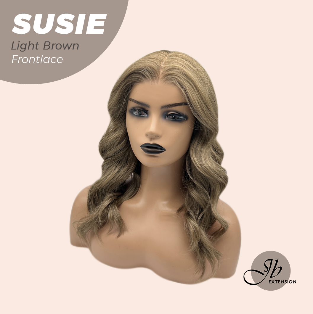 [FINAL SALE] JBEXTENSION 16 Inches Light Brown Women Pre-Cut Frontlace Glueless Wig SUSIE LIGHT BROWN