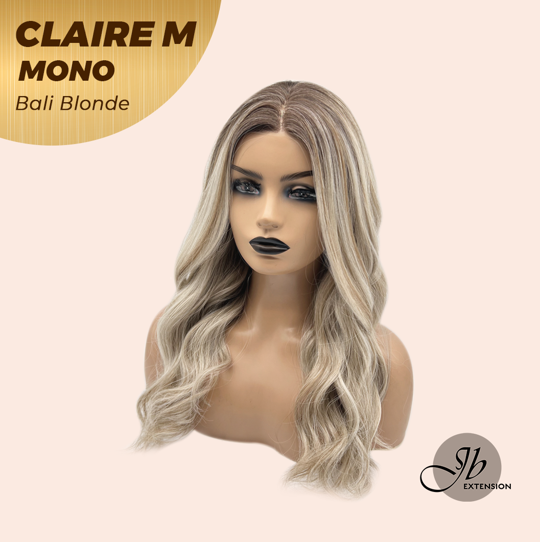 JBEXTENSION CLAIRE MONO Partial Monofilament Wig 22 Inches Bali Blonde Curly Partial Mono Lace Glueless Wig CLAIRE MONO BALI BLONDE【BENDY EAR TABS】
