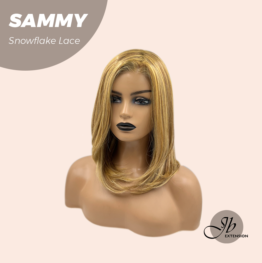 [FINAL SALE] JBEXTENSION 15 Inches Honey Blonde Pre-Cut Snowflake Lace Frontlace Glueless Wig SAMMY【PERMATEASE】【BENDY EAR TABS】- S/M