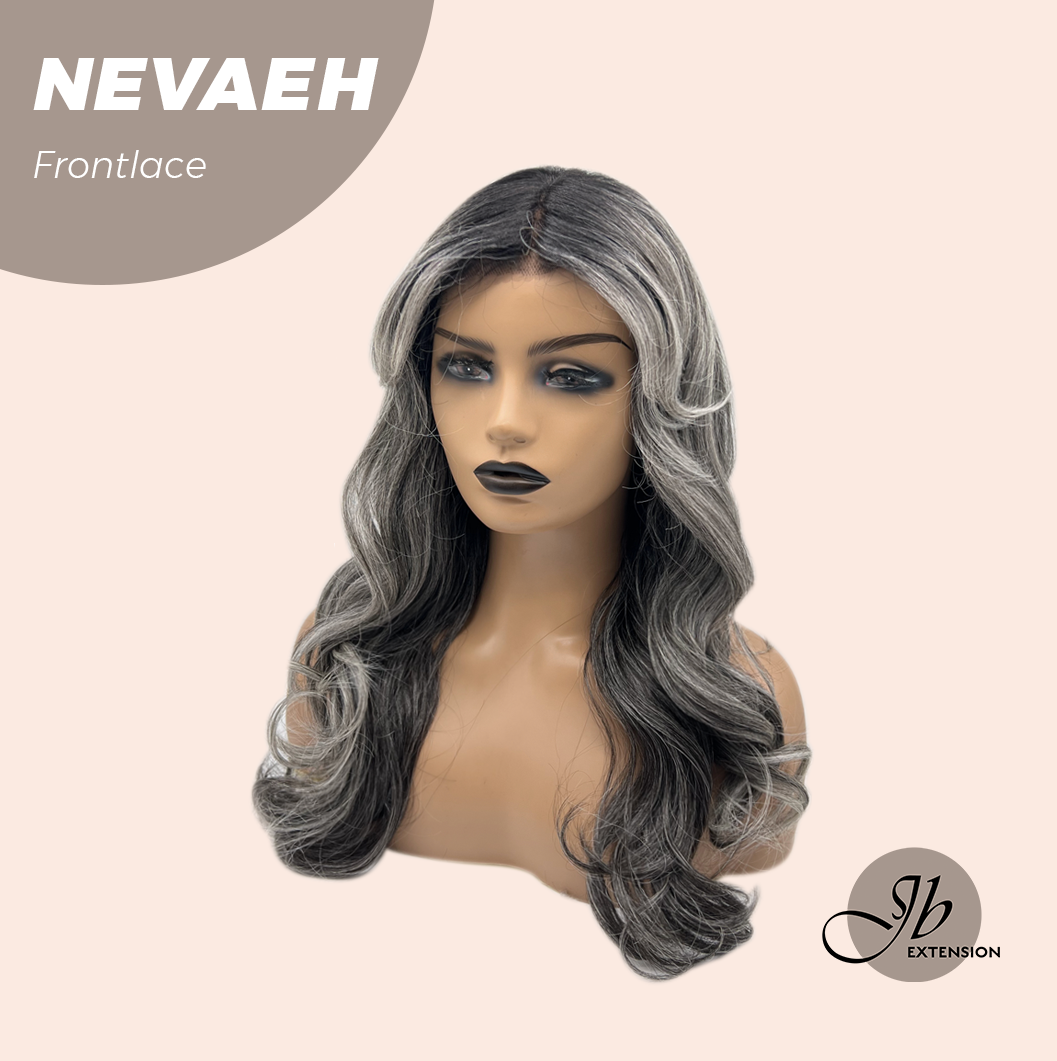 [FINAL SALE] JBEXTENSION 20 Inches Salt and Pepper Curly Pre-Cut Frontlace Glueless Black Sapphire Wig NEVAEH【BENDY EAR TABS】