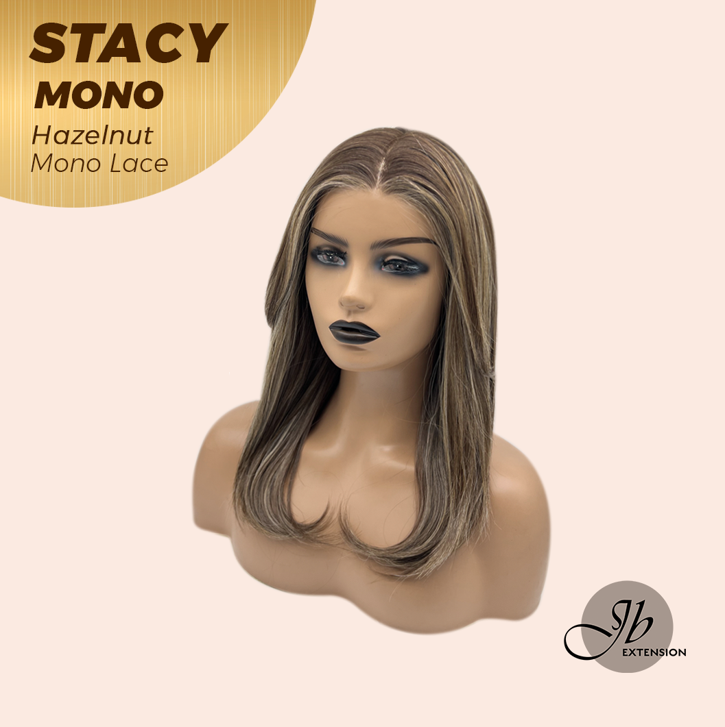 [PRE-ORDER] JBEXTENSION STACY MONO Monofilament Handmade Wig 6X5 Full Monofilament Hand Tied Top Wig 18 Inches Hazelnut Mono Lace Wig with Anti-slip Silicone Strips Glueless Wig STACY MONO - HAZELNUT【BENDY EAR TABS】