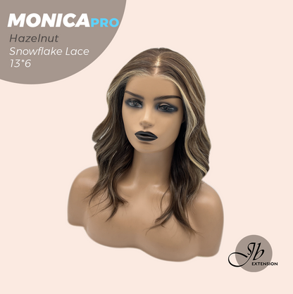 JBEXTENSION 16 Inches Hazelnut Pre-Cut 13X6 Free Part Snowflake Lace Frontlace Glueless Wig MONICA PRO - HAZELNUT【BENDY EAR TABS】
