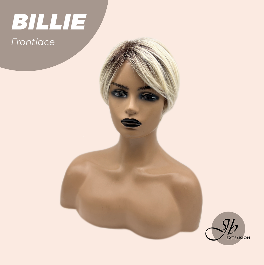 JBEXTENSION 9 Inches Pixie Cut Blonde Pre-Cut Frontlace Glueless Black Sapphire Wig BILLIE【BENDY EAR TABS】