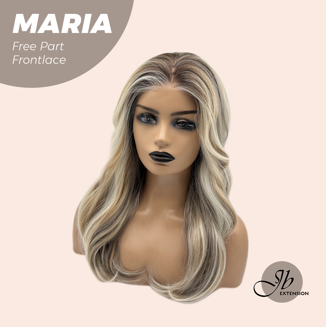 JBEXTENSION 20 Inches Silver Sand Blonde Curly 13X6 Lace Free Part Frontlace Glueless Wig MARIA