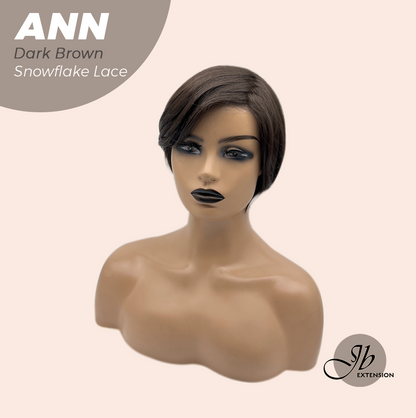 [FINAL SALE] JBEXTENSION 10 Inches Dark Brown Pre-Cut Side Part Snowflake Lace Frontlace Glueless Wig ANN DARK BROWN【BENDY EAR TABS】