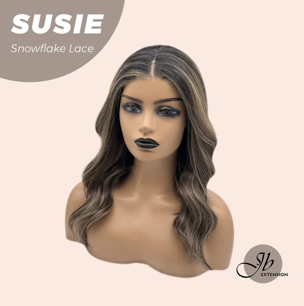 JBEXTENSION 16 Inches Dark Hazelnut Pre-Cut Arc Snowflake Lace Frontlace Glueless Wig SUSIE SNOWFLAKE【BENDY EAR TABS】