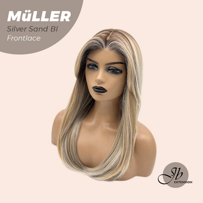 JBEXTENSION 22 Inches Silver Sand Blonde Pre-Cut Frontlace Glueless Wig MüLLER SILVER SAND BLONDE
