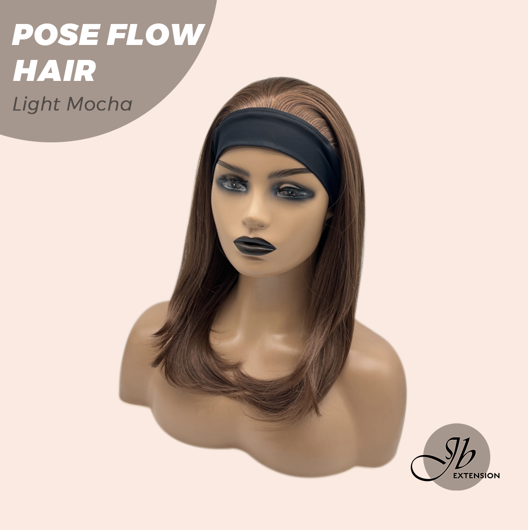 JBEXTENSION 18 Inches Light Mocha Headband Wig POSE FLOW HAIR - LIGHT MOCHA