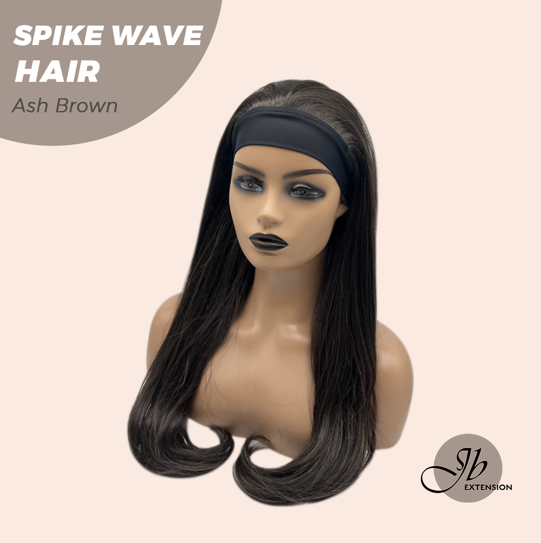 JBEXTENSION 24 Inches Long Wave Ash Brown Headband Wig SPIKE WAVE - ASH BROWN