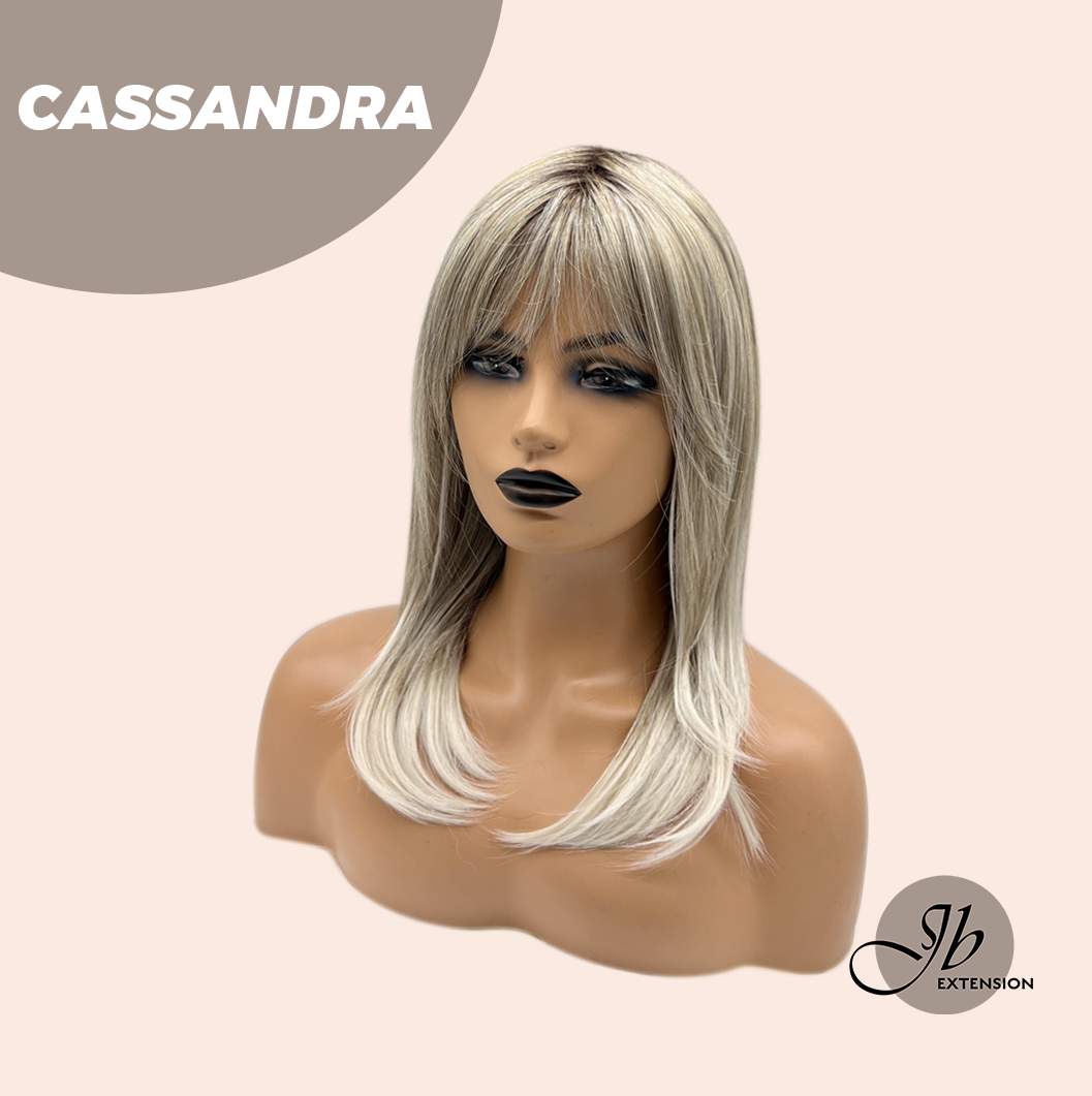 [FINAL SALE] JBEXTENSION 18 Inches Ash Blonde White Wig with Bangs Women Fashion Full Machine Wig CASSANDRA【PLUS PERMATEASE】【BENDY EAR TABS】