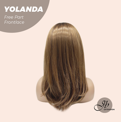 JBEXTENSION 18 Inches Brown Curly Lace Front Wig.Pre Plucked HD Transparent Lace Frontal Glueless Wig YOLANDA