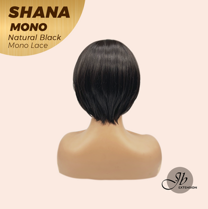 [FINAL SALE] JBEXTENSION SHANA MONO Monofilament Handmade Wig 6X5 Full Monofilament Hand Tied Top Wig 10 Inches Natural Black Mono Lace Handmade Futura Fiber Wig With Anti-slip Silicone Strips Glueless Wig SHANA MONO NATURAL BLACK【BENDY EAR TABS】
