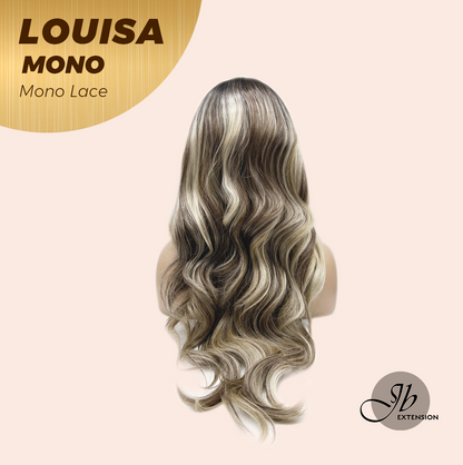 JBEXTENSION LOUISA MONO Monofilament Handmade Wig 6X5 Full Monofilament Hand Tied Top Wig 26 Inches Sun Kiss Blonde Mono Lace Wig with Anti-slip Silicone Strips Glueless Wig LOUISA MONO【BENDY EAR TABS】