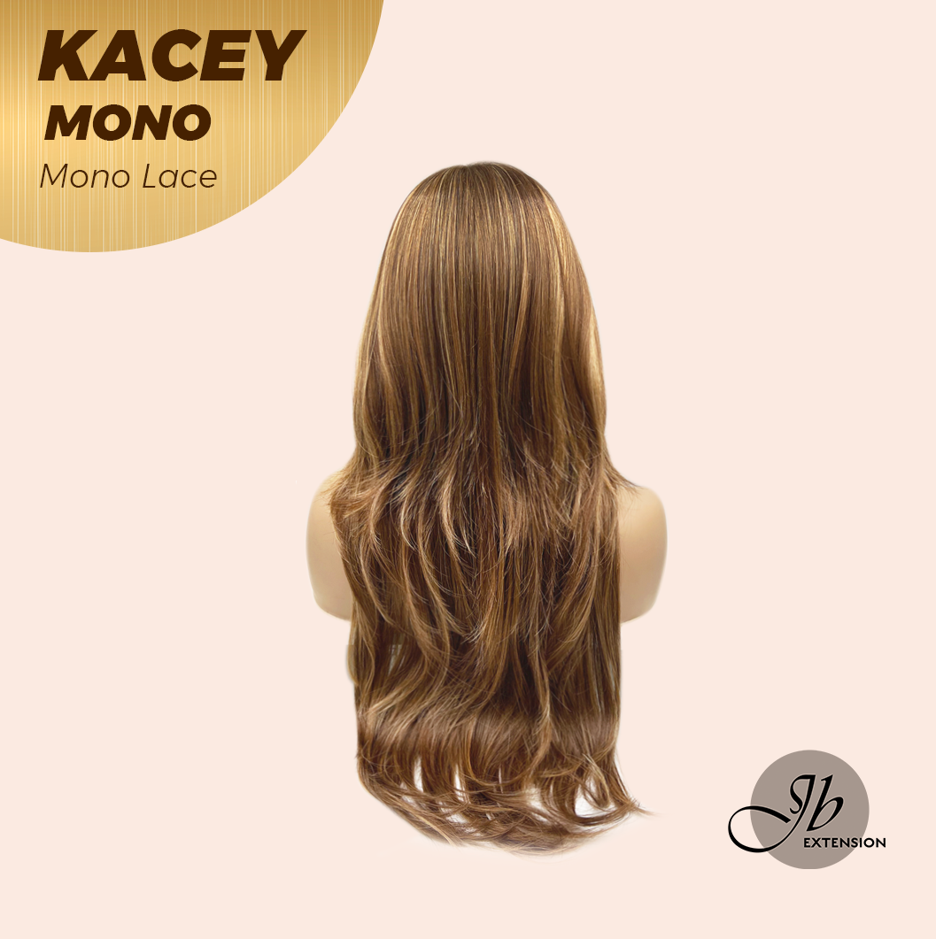 HOT OF SEASON - KACEY MONO Monofilament Handmade Wig 6X5 Full Monofilament Hand Tied Top Wig 27 Inches Copper Mono Lace Wig With Anti-slip Silicone Strips Glueless Wig KACEY MONO【BENDY EAR TABS】