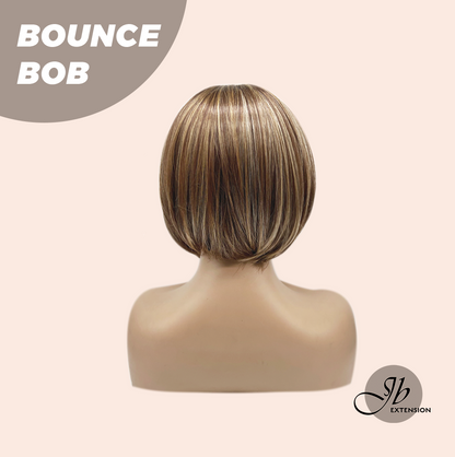 JBEXTENSION 10 Inches Bob Cut Honey Chestnut Balayage Headband Wig BOUNCE BOB