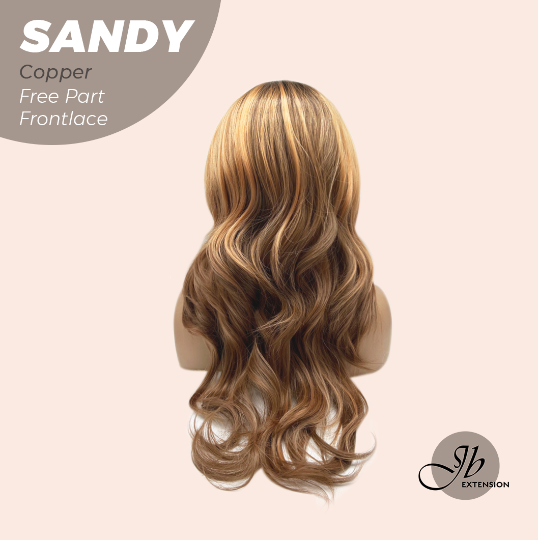 JBEXTENSION 24 Inches Copper Curly 13X6 Lace Free Part Frontlace Glueless Wig SANDY COPPER