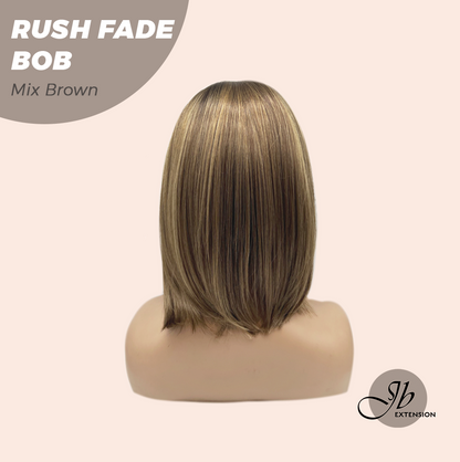 JBEXTENSION 12 Inches Short Hair Mix Brown Headband Wig RUSH FADE BOB - MIX BROWN