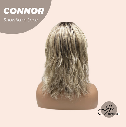 [PRE-ORDER] JBEXTENSION 13 Inches Dark Mix Blonde Curly Pre-Cut Arc Snowflake Lace Frontlace Glueless Wig CONNOR【BENDY EAR TABS】