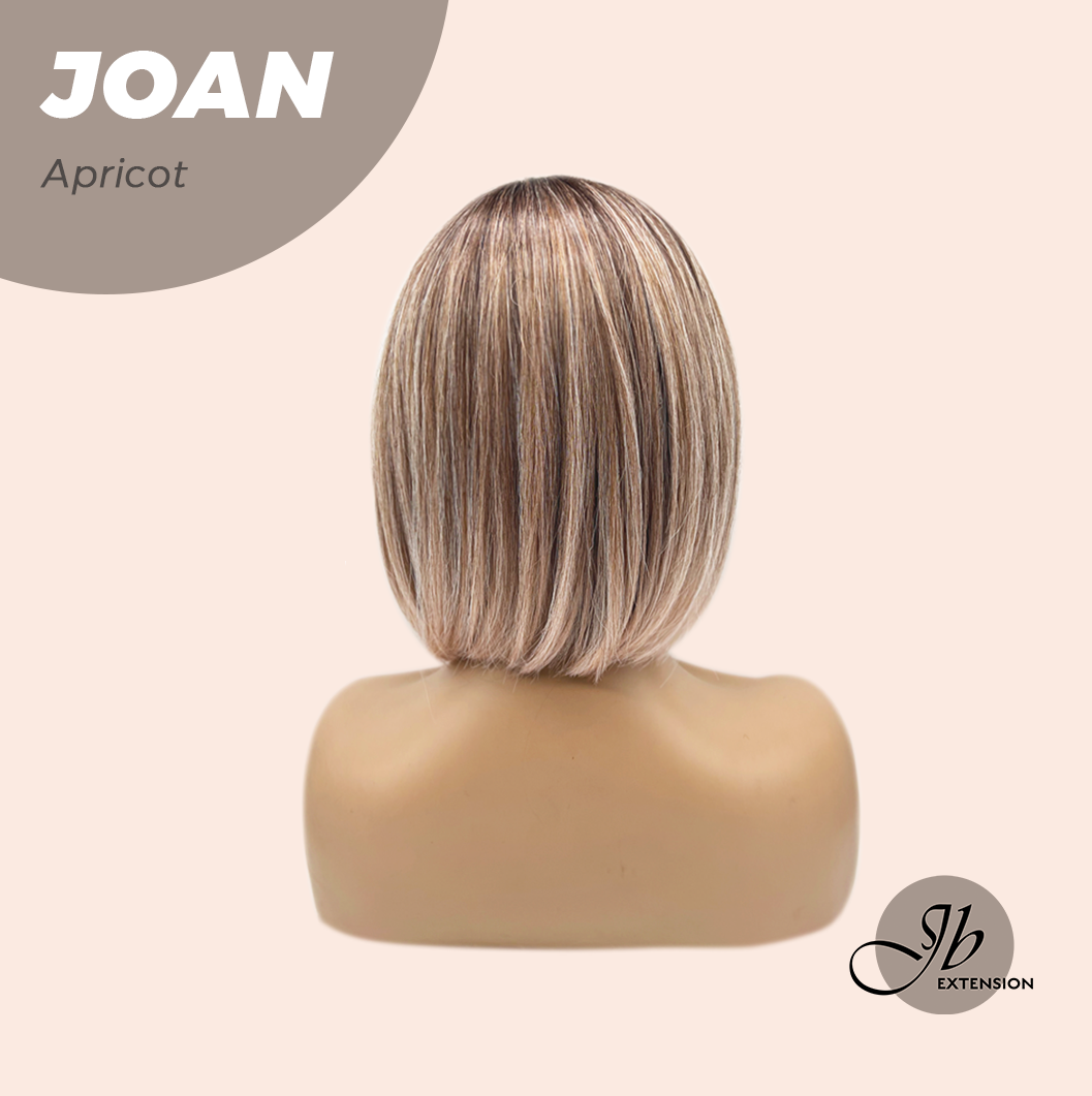 JBEXTENSION 10 Inches Bob Cut Apricot Wig with Bangs JOAN APRICOT